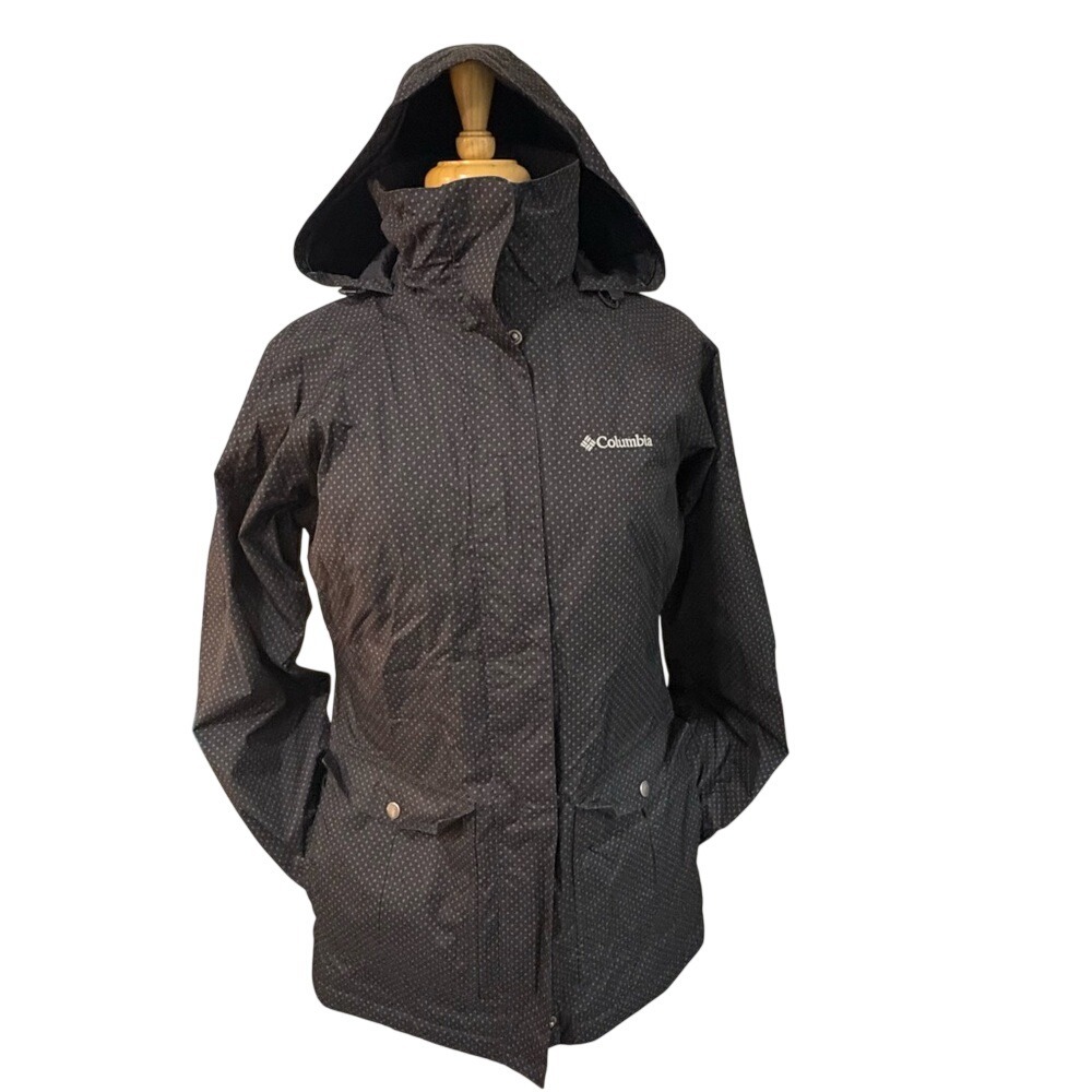 Columbia‎ Omni-Tech Polka Dot Hooded Waterproof Parka | Women's M | Gorpcore